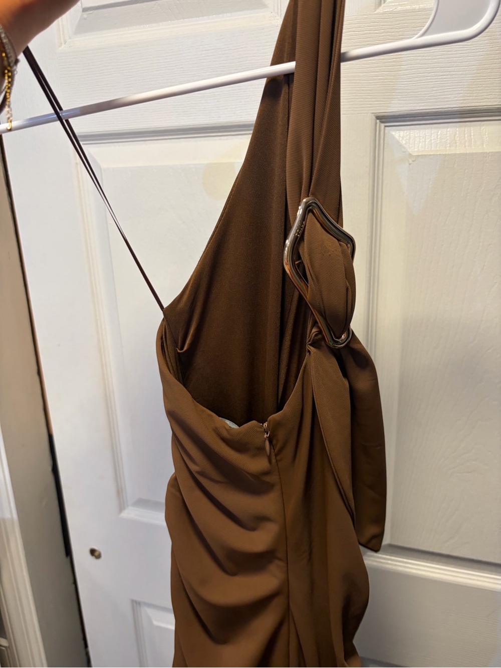 REVOLVE Brown One-Shoulder Draped Maxi Dress - Picture 2 of 2